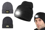 LED Beanie Hat USB Rechargeable LED Light Hat Winter Warm Knitted Hat Camping Workwear Hat with LED Light