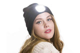 LED Beanie Hat USB Rechargeable LED Light Hat Winter Warm Knitted Hat Camping Workwear Hat with LED Light