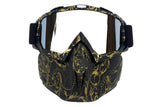 Outdoor Sport Goggles Ski Snowmobile Face Mask with Sun Glasses - Bronze and Black