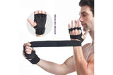 Half Finger Training Sport Gloves For Men Women Workout Fitness Body Building Weightlifting Gym Hand Wrist Protector Dumbbells - Black (1pair) M In Australia - Darrahopens