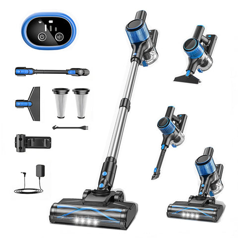 Cordless Vacuum Cleaner, 8 In 1 Powerful Suction Lightweight Vacuum Cleaner For Home, Led Display, 3 Suction Modes, 55Kpa Powerful Suction，45mins Detachable Battery Vacuum For Hard Floor Carpet Pet Hair In Australia - Darrahopens