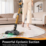 Cordless Vacuum Cleaner, 55Kpa Powerful Suction，8-in-1 Powerful Stick Vacuum Cleaner with Anti-tangle Brush And Upgraded Green Light, 2200mAh. 45 Minute Run Time Rechargeable Lightweight Vacuum Cleaner for Hardwood Floors, Carpets And Pet Hair.