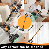Cordless Vacuum Cleaner, 55Kpa Powerful Suction，8-in-1 Powerful Stick Vacuum Cleaner with Anti-tangle Brush And Upgraded Green Light, 2200mAh. 45 Minute Run Time Rechargeable Lightweight Vacuum Cleaner for Hardwood Floors, Carpets And Pet Hair.