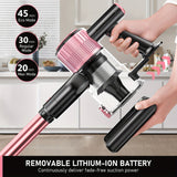 Cordless Vacuum Cleaner, 8 in 1 Powerful Suction Lightweight Vacuum Cleaner for Home, 55Kpa Powerful Suction，LED Display, 3 Suction Modes, 45Mins Detachable Battery Vacuum for Hard Floor Carpet Pet Hair