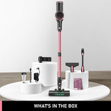 Cordless Vacuum Cleaner, 8 in 1 Powerful Suction Lightweight Vacuum Cleaner for Home, 55Kpa Powerful Suction，LED Display, 3 Suction Modes, 45Mins Detachable Battery Vacuum for Hard Floor Carpet Pet Hair