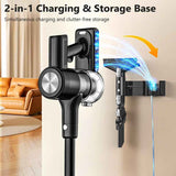 Cordless Vacuum Cleaner, 55Kpa/55Mins Vacuum Cleaners for Home. Self-Standing Stick Vacuum with Rechargeable Dock，LED Display & Anti-Tangle，Lightweight Rechargeable Vacuum for Carpet，Floor