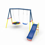 Swing Sets with Kids Slide for Backyard Outdoor, Metal and PE