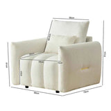 35 "Teddy fabric sofa, modern lounge chair, upholstered with a pillow