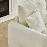 35 "Teddy fabric sofa, modern lounge chair, upholstered with a pillow