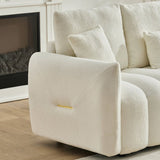 35 "Teddy fabric sofa, modern lounge chair, upholstered with a pillow