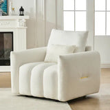 35 "Teddy fabric sofa, modern lounge chair, upholstered with a pillow