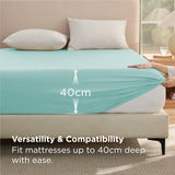 2000TC Hotel Quality Fitted Sheets - 2 Piece Fitted Sheets  -Breathable Bedding - Wrinkle, Fade, Stain Resistant- 16inch/40cm Deep Pocket Fitted Bed Sheets-Wrinkle and Fade Resistant,(Ice blue,Double) In Australia - Darrahopens