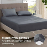 2000TC Hotel Quality Fitted Sheets - 2 Piece Fitted Sheets  -Breathable Bedding - Wrinkle, Fade, Stain Resistant- 16inch/40cm Deep Pocket Fitted Bed Sheets-Wrinkle and Fade Resistant,(Dark gray,Double) In Australia - Darrahopens