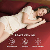 2000TC Hotel Quality Fitted Sheets - 2 Piece Fitted Sheets  -Breathable Bedding - Wrinkle, Fade, Stain Resistant- 16inch/40cm Deep Pocket Fitted Bed Sheets-Wrinkle and Fade Resistant,(Red,King Single) In Australia - Darrahopens