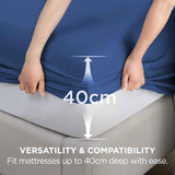 2000TC Hotel Quality Fitted Sheets - 2 Piece Fitted Sheets  -Breathable Bedding - Wrinkle, Fade, Stain Resistant- 16inch/40cm Deep Pocket Fitted Bed Sheets-Wrinkle and Fade Resistant,(Royal blue,King Single) In Australia - Darrahopens
