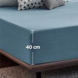 2000TC Hotel Quality Fitted Sheets - 2 Piece Fitted Sheets  -Breathable Bedding - Wrinkle, Fade, Stain Resistant- 16inch/40cm Deep Pocket Fitted Bed Sheets-Wrinkle and Fade Resistant,(Ocean,King Single)