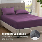 2000TC Hotel Quality Fitted Sheets - 2 Piece Fitted Sheets  -Breathable Bedding - Wrinkle, Fade, Stain Resistant- 16inch/40cm Deep Pocket Fitted Bed Sheets-Wrinkle and Fade Resistant,(Purple,King Single) In Australia - Darrahopens