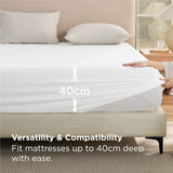 2000TC Hotel Quality Fitted Sheets - 2 Piece Fitted Sheets  -Breathable Bedding - Wrinkle, Fade, Stain Resistant- 16inch/40cm Deep Pocket Fitted Bed Sheets-Wrinkle and Fade Resistant,(White,Queen) In Australia - Darrahopens