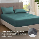 2000TC Hotel Quality Fitted Sheets - 2 Piece Fitted Sheets  -Breathable Bedding - Wrinkle, Fade, Stain Resistant- 16inch/40cm Deep Pocket Fitted Bed Sheets-Wrinkle and Fade Resistant,(Biscay blue,Queen) In Australia - Darrahopens