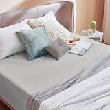 2000TC Hotel Quality Fitted Sheets - 2 Piece Fitted Sheets  -Breathable Bedding - Wrinkle, Fade, Stain Resistant- 16inch/40cm Deep Pocket Fitted Bed Sheets-Wrinkle and Fade Resistant,(Silver-gray,Single)