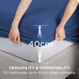 2000TC Hotel Quality Fitted Sheets - 2 Piece Fitted Sheets  -Breathable Bedding - Wrinkle, Fade, Stain Resistant- 16inch/40cm Deep Pocket Fitted Bed Sheets-Wrinkle and Fade Resistant,(Royal blue,Super King) In Australia - Darrahopens