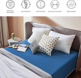 2000TC Hotel Quality Fitted Sheets - 2 Piece Fitted Sheets  -Breathable Bedding - Wrinkle, Fade, Stain Resistant- 16inch/40cm Deep Pocket Fitted Bed Sheets-Wrinkle and Fade Resistant,(Royal blue,Super King)