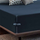2000TC Hotel Quality Fitted Sheets - 2 Piece Fitted Sheets  -Breathable Bedding - Wrinkle, Fade, Stain Resistant- 16inch/40cm Deep Pocket Fitted Bed Sheets-Wrinkle and Fade Resistant,(Navy,Super King) In Australia - Darrahopens