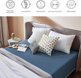 2000TC Hotel Quality Fitted Sheets - 2 Piece Fitted Sheets  -Breathable Bedding - Wrinkle, Fade, Stain Resistant- 16inch/40cm Deep Pocket Fitted Bed Sheets-Wrinkle and Fade Resistant,(Navy,Super King) In Australia - Darrahopens