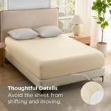 2000TC Hotel Quality Fitted Sheets - 2 Piece Fitted Sheets  -Breathable Bedding - Wrinkle, Fade, Stain Resistant- 16inch/40cm Deep Pocket Fitted Bed Sheets-Wrinkle and Fade Resistant,(Cream White,Super King) In Australia - Darrahopens