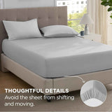 2000TC Hotel Quality Fitted Sheets - 2 Piece Fitted Sheets  -Breathable Bedding - Wrinkle, Fade, Stain Resistant- 16inch/40cm Deep Pocket Fitted Bed Sheets-Wrinkle and Fade Resistant,(Silver-gray,Super King) In Australia - Darrahopens