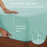 Hotel Quality Fitted sheets - 2 Piece Fitted sheets  -Breathable Bedding - Wrinkle, Fade, Stain Resistant- 26inch/40cm Deep Pocket Fitted Bed Sheet-Wrinkle and Fade Resistant,(Ice blue,Double)
