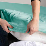 Hotel Quality Fitted sheets - 2 Piece Fitted sheets  -Breathable Bedding - Wrinkle, Fade, Stain Resistant- 26inch/40cm Deep Pocket Fitted Bed Sheet-Wrinkle and Fade Resistant,(Ice blue,King Single)