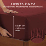 Hotel Quality Fitted sheets - 2 Piece Fitted sheets  -Breathable Bedding - Wrinkle, Fade, Stain Resistant- 26inch/40cm Deep Pocket Fitted Bed Sheet-Wrinkle and Fade Resistant,(Red,Queen)