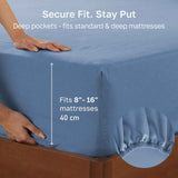 Hotel Quality Fitted sheets - 2 Piece Fitted sheets  -Breathable Bedding - Wrinkle, Fade, Stain Resistant- 26inch/40cm Deep Pocket Fitted Bed Sheet-Wrinkle and Fade Resistant,(Ocean,Super King)