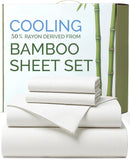 4 Piece Ultra Soft Bamboo Breathable Sheet Set -Hotel 2000TC Breathable Bed Sheets Set with 37 Centimetre Deep Pocket-Breathable Sheets for Hot Sleepers(White,Double)