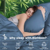 Hotel Breathable Bamboo Fitted Sheet & Pillowcase-3 Piece-Ultra Soft 2000TC Breathable Fitted Bed Sheets Set with 37 Centimetre Deep Pocket-Cooling Sheets for Hot Sleepers(Navy,King) In Australia - Darrahopens