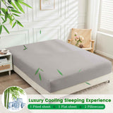 4 Piece Ultra Soft Bamboo Breathable Sheet Set -Hotel 2000TC Breathable Bed Sheets Set with 37 Centimetre Deep Pocket-Breathable Sheets for Hot Sleepers(Silver-gray,King) In Australia - Darrahopens