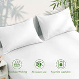 4 Piece Ultra Soft Bamboo Breathable Sheet Set -Hotel 2000TC Breathable Bed Sheets Set with 37 Centimetre Deep Pocket-Breathable Sheets for Hot Sleepers(White,King) In Australia - Darrahopens