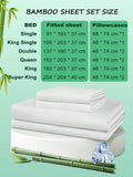 Hotel Breathable Bamboo Fitted Sheet & Pillowcase-2 Piece-Ultra Soft 2000TC Breathable Fitted Bed Sheets Set with 37 Centimetre Deep Pocket-Cooling Sheets for Hot Sleepers(Grey,King Single)