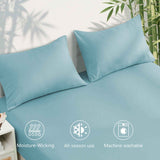 4 Piece Ultra Soft Bamboo Breathable Sheet Set -Hotel 2000TC Breathable Bed Sheets Set with 37 Centimetre Deep Pocket-Breathable Sheets for Hot Sleepers(Sky Blue,Queen) In Australia - Darrahopens