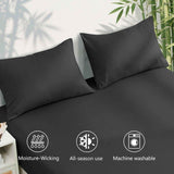 3 Piece Ultra Soft Bamboo Breathable Sheet Set -Hotel 2000TC Breathable Bed Sheets Set with 37 Centimetre Deep Pocket-Breathable Sheets for Hot Sleepers(Black,Single) In Australia - Darrahopens