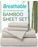 3 Piece Ultra Soft Bamboo Breathable Sheet Set -Hotel 2000TC Breathable Bed Sheets Set with 37 Centimetre Deep Pocket-Breathable Sheets for Hot Sleepers(Silver-gray,Single) In Australia - Darrahopens