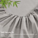 3 Piece Ultra Soft Bamboo Breathable Sheet Set -Hotel 2000TC Breathable Bed Sheets Set with 37 Centimetre Deep Pocket-Breathable Sheets for Hot Sleepers(Silver-gray,Single)