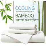 Hotel Breathable Bamboo Fitted Sheet & Pillowcase-3 Piece-Ultra Soft 2000TC Breathable Fitted Bed Sheets Set with 40 Centimetre Deep Pocket-Cooling Sheets for Hot Sleepers(White,Super King) In Australia - Darrahopens