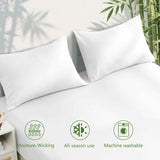 Hotel Breathable Bamboo Fitted Sheet & Pillowcase-3 Piece-Ultra Soft 2000TC Breathable Fitted Bed Sheets Set with 40 Centimetre Deep Pocket-Cooling Sheets for Hot Sleepers(White,Super King) In Australia - Darrahopens