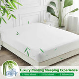 Hotel Breathable Bamboo Fitted Sheet & Pillowcase-3 Piece-Ultra Soft 2000TC Breathable Fitted Bed Sheets Set with 40 Centimetre Deep Pocket-Cooling Sheets for Hot Sleepers(White,Super King) In Australia - Darrahopens