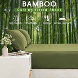 4 Piece Ultra Soft Bamboo Breathable Sheet Set -Hotel 2000TC Breathable Bed Sheets Set with 40 Centimetre Deep Pocket-Breathable Sheets for Hot Sleepers(Olive green,Super King) In Australia - Darrahopens