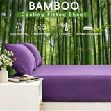 4 Piece Ultra Soft Bamboo Breathable Sheet Set -Hotel 2000TC Breathable Bed Sheets Set with 40 Centimetre Deep Pocket-Breathable Sheets for Hot Sleepers(Purple,Super King) In Australia - Darrahopens