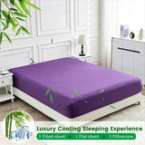 4 Piece Ultra Soft Bamboo Breathable Sheet Set -Hotel 2000TC Breathable Bed Sheets Set with 40 Centimetre Deep Pocket-Breathable Sheets for Hot Sleepers(Purple,Super King) In Australia - Darrahopens