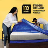 Mattress Bag Mattresses Protector Plastic Moving Storage Dust Cover Carry Bed Waterproof Zipper Packing Reusable Disposal, Extra Thick Heavy Duty, with Handles（King)